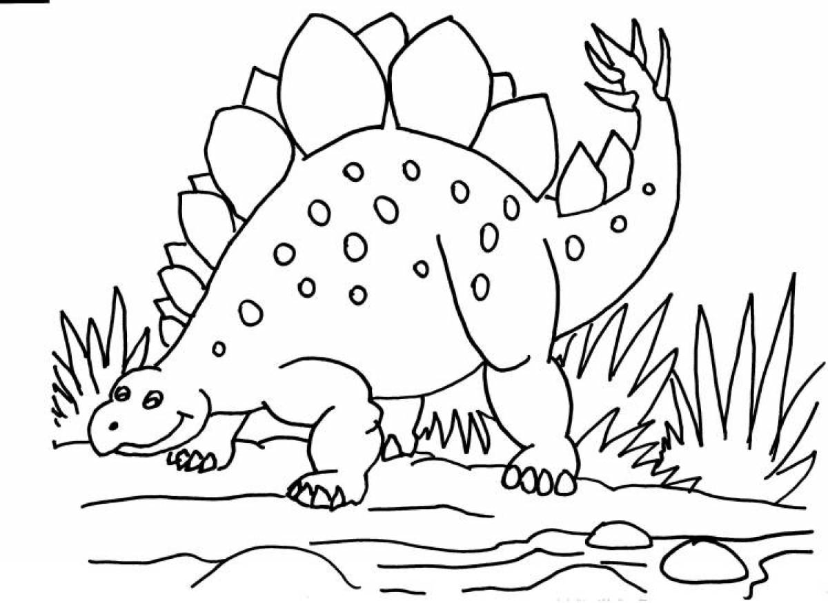 Coloring majestic stegosaurus