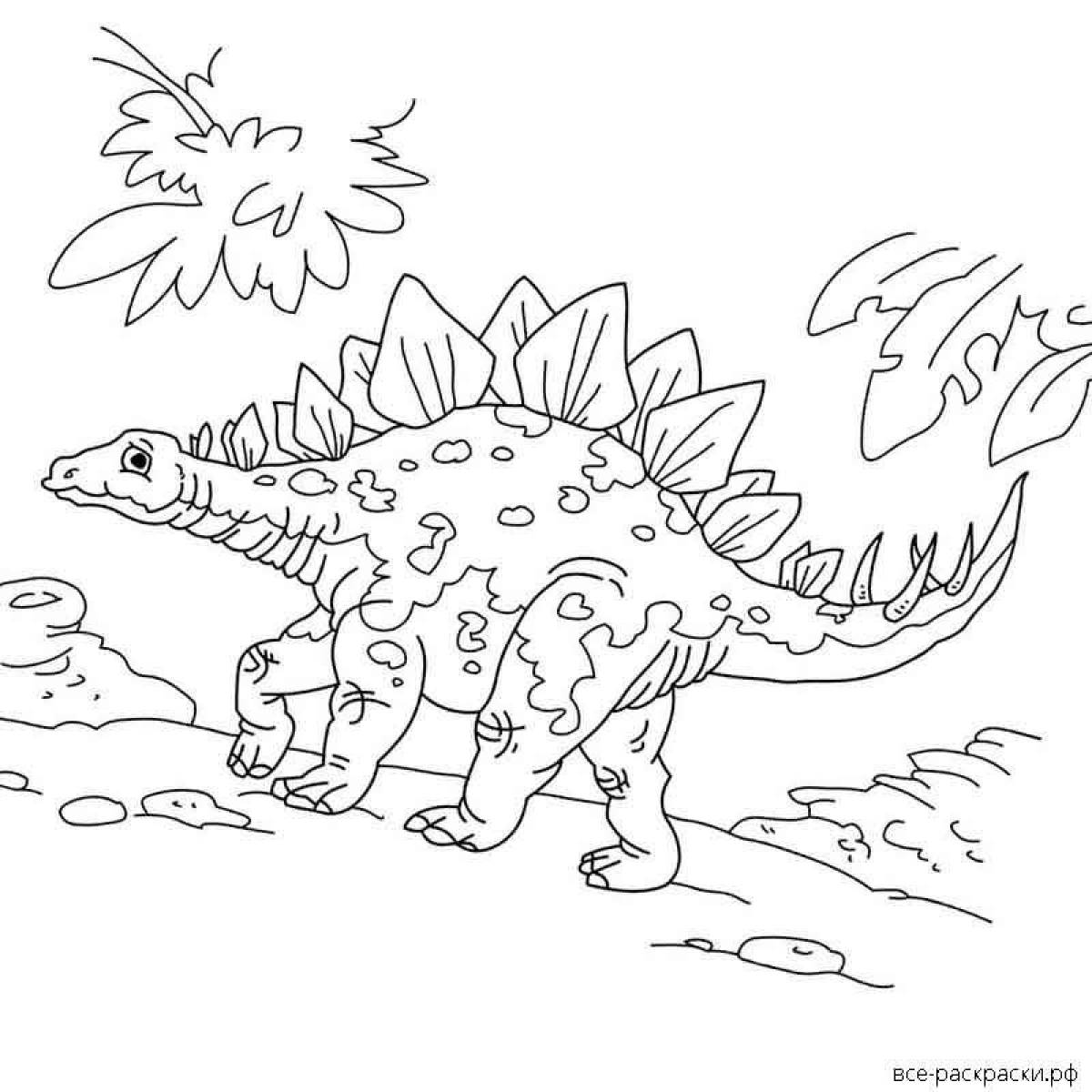 Coloring page elegant stegosaurus
