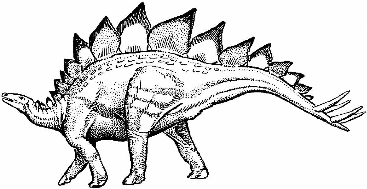 Изысканная раскраска стегозавра