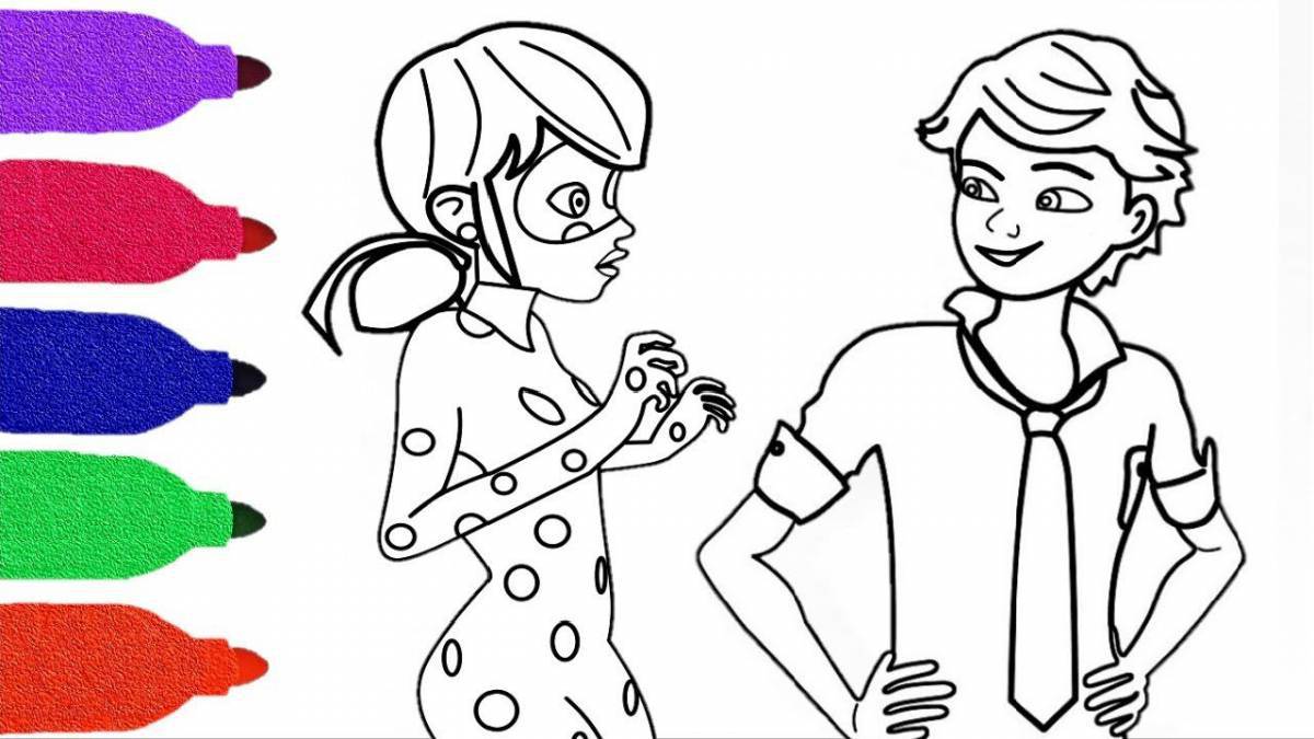 Marinette's vibrant coloring page