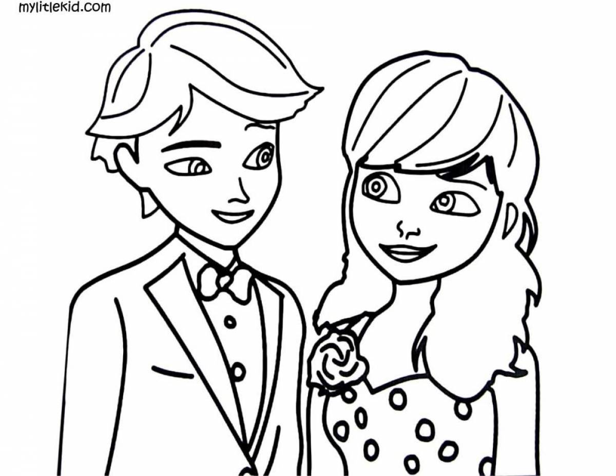 Marinette glowing coloring page