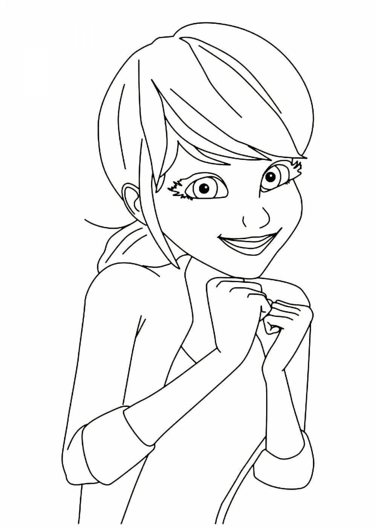 Marinette sparkling coloring page