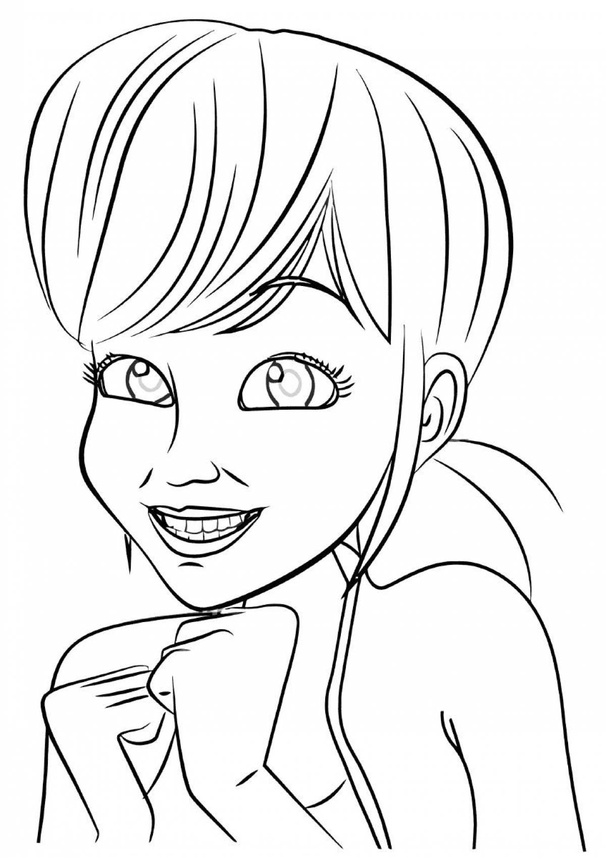 Animated marinette coloring book