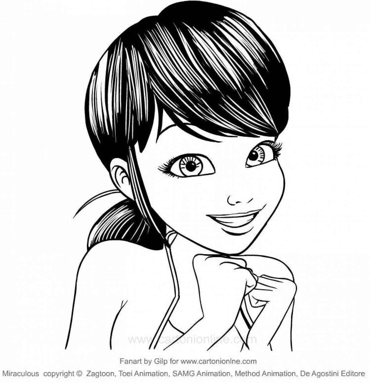 Marinette's adorable coloring page
