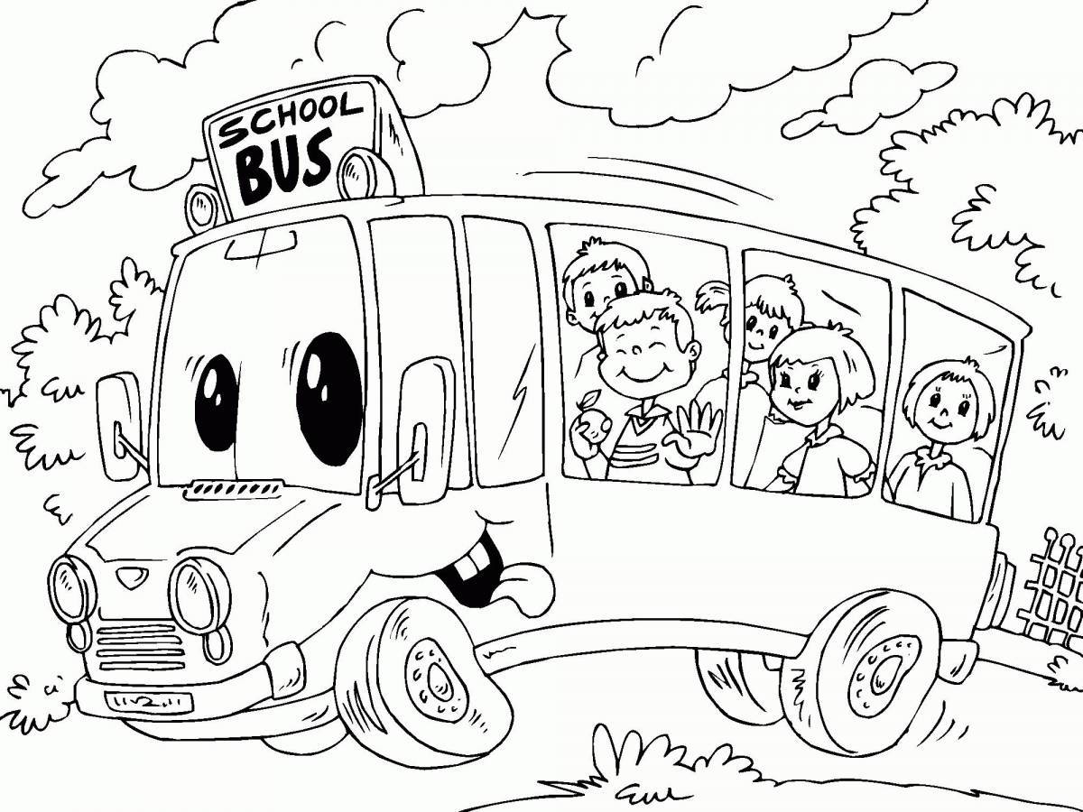 Фото Раскраска веселый автобусный пожиратель