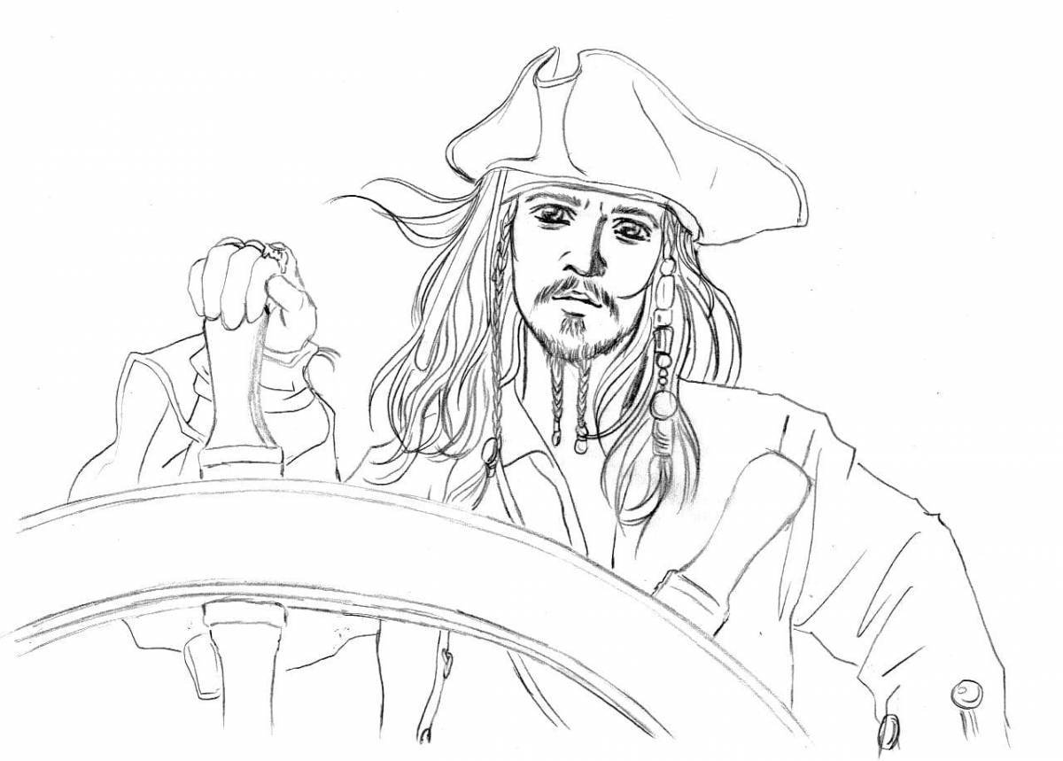 Fun coloring Jack Sparrow
