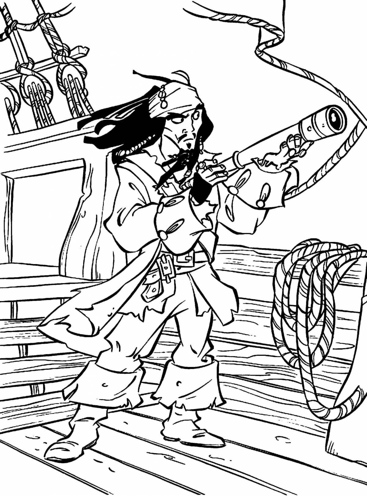 Charming jack sparrow coloring book