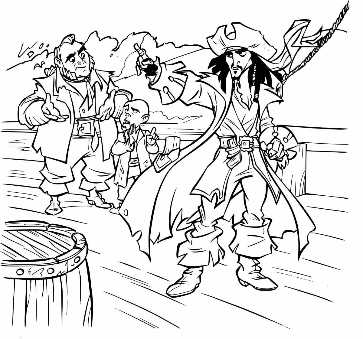 Colorful Jack Sparrow coloring book