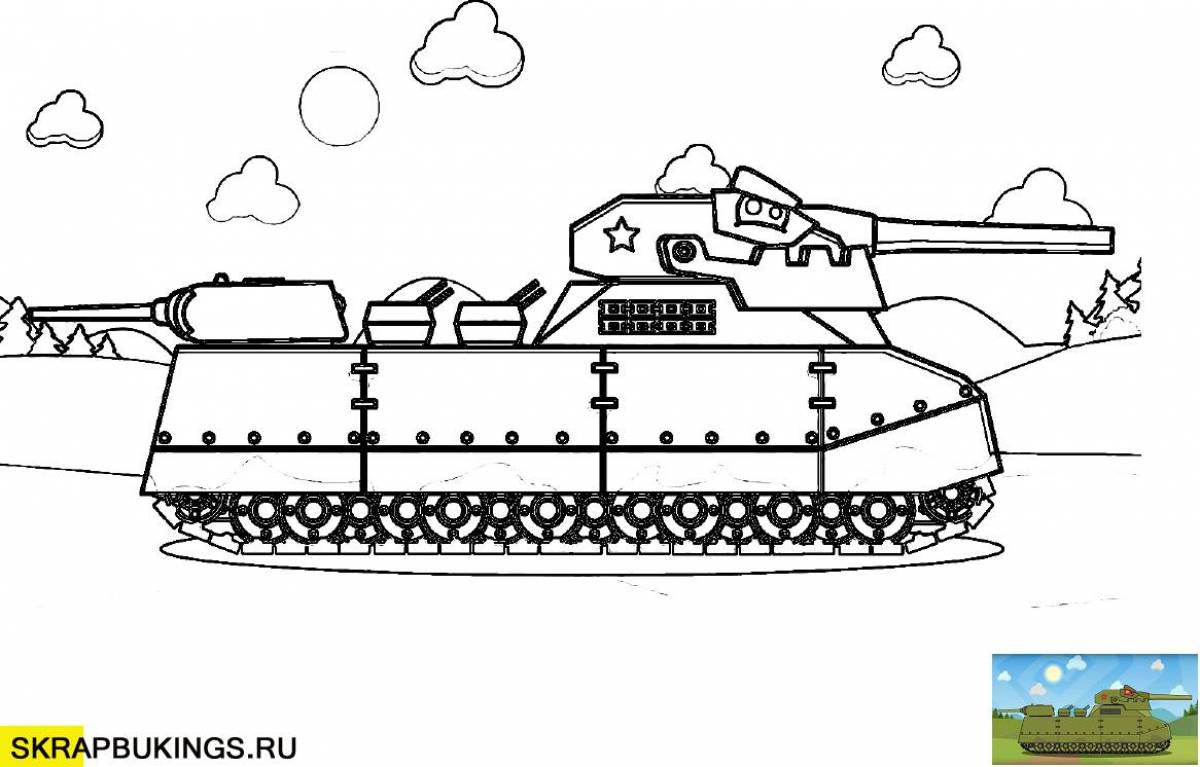 Раскраска красочные танки геранд