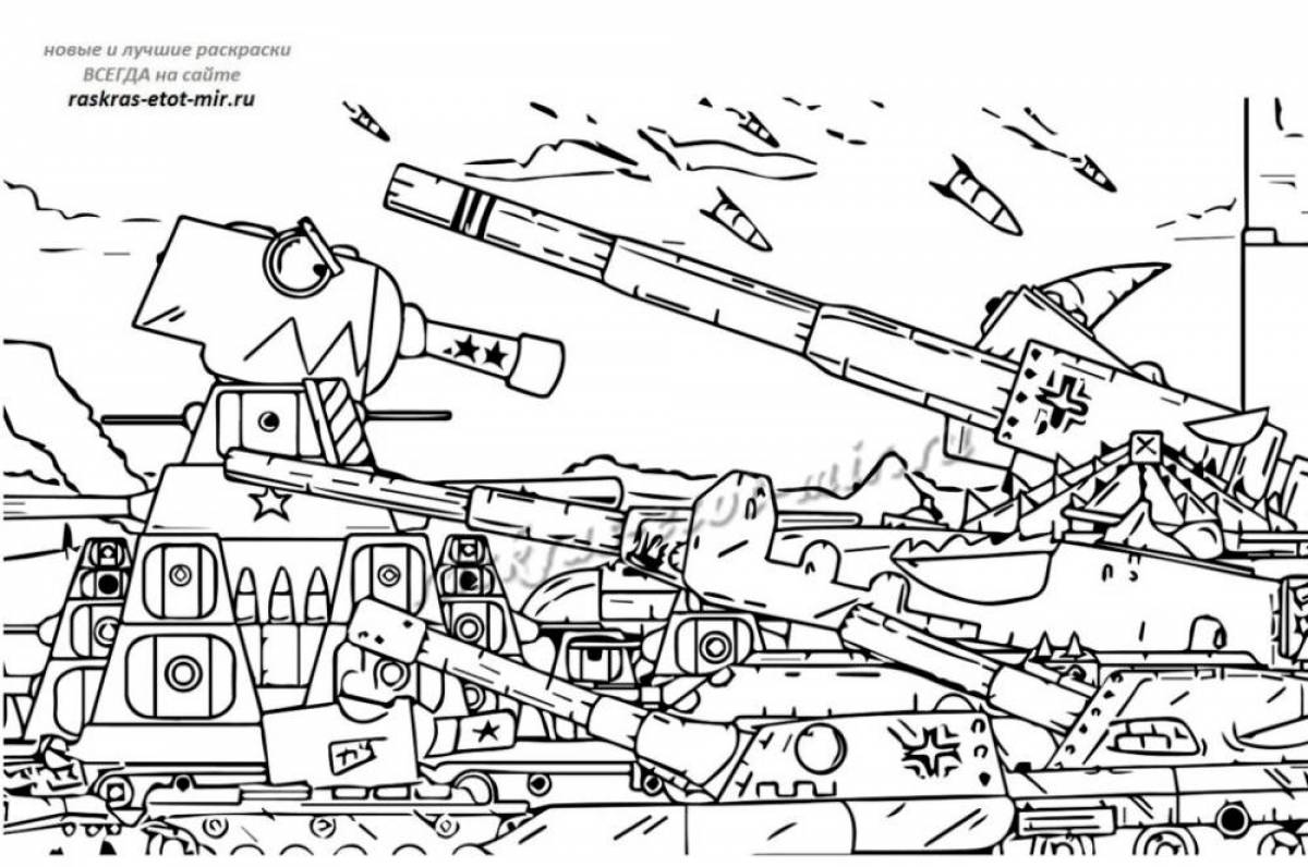 Rampant gerand tanks coloring page