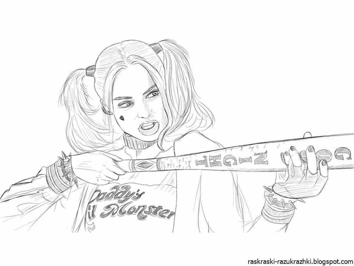 Harley quinn funny coloring book
