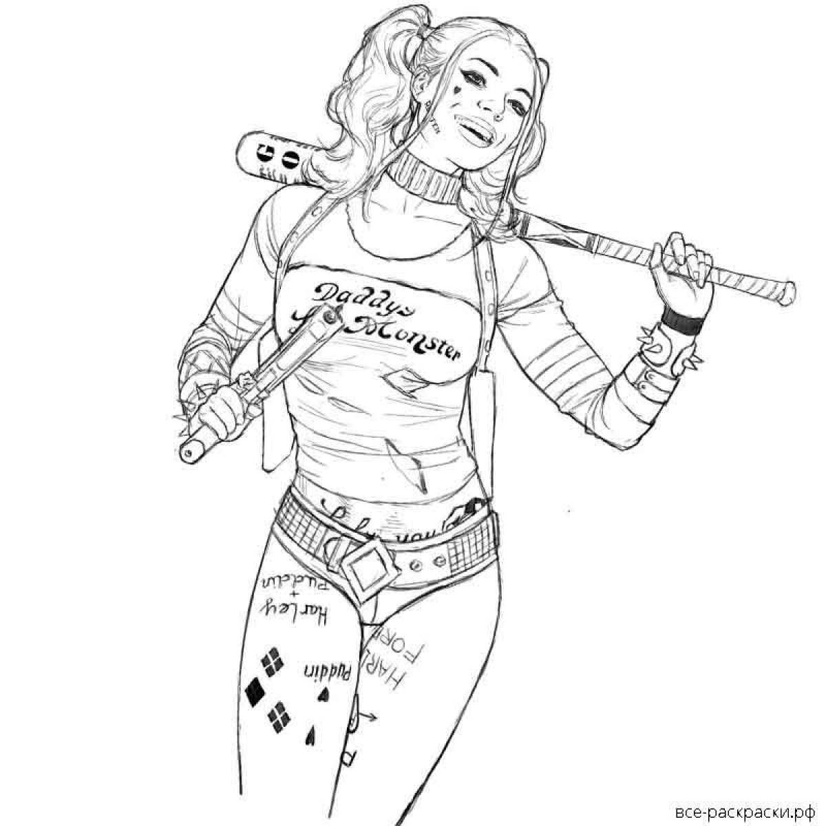 Jazzy harley quinn coloring book