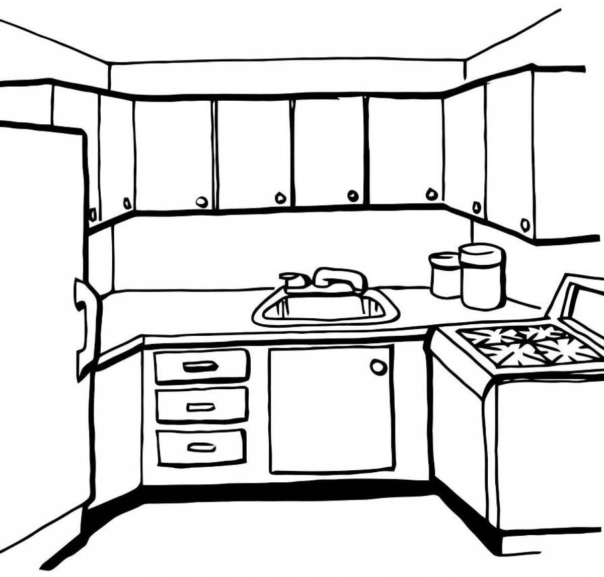 Incredible kitchen coloring book for kids