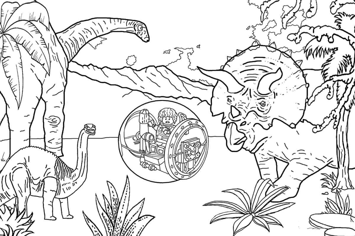 Beautiful jurassic park coloring page