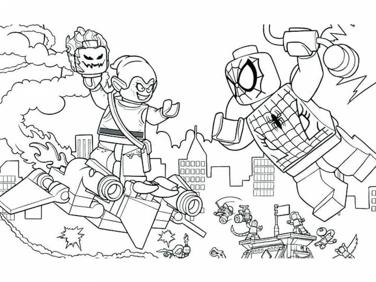 Colorful lego coloring book for boys