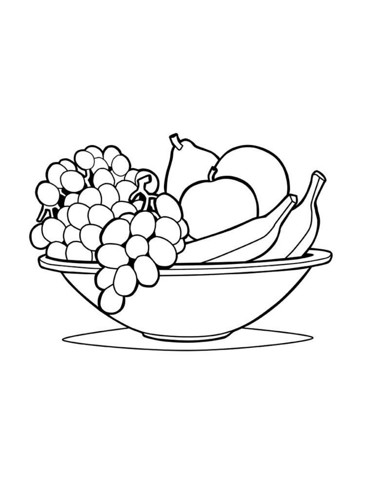 Playful still life coloring page for kids