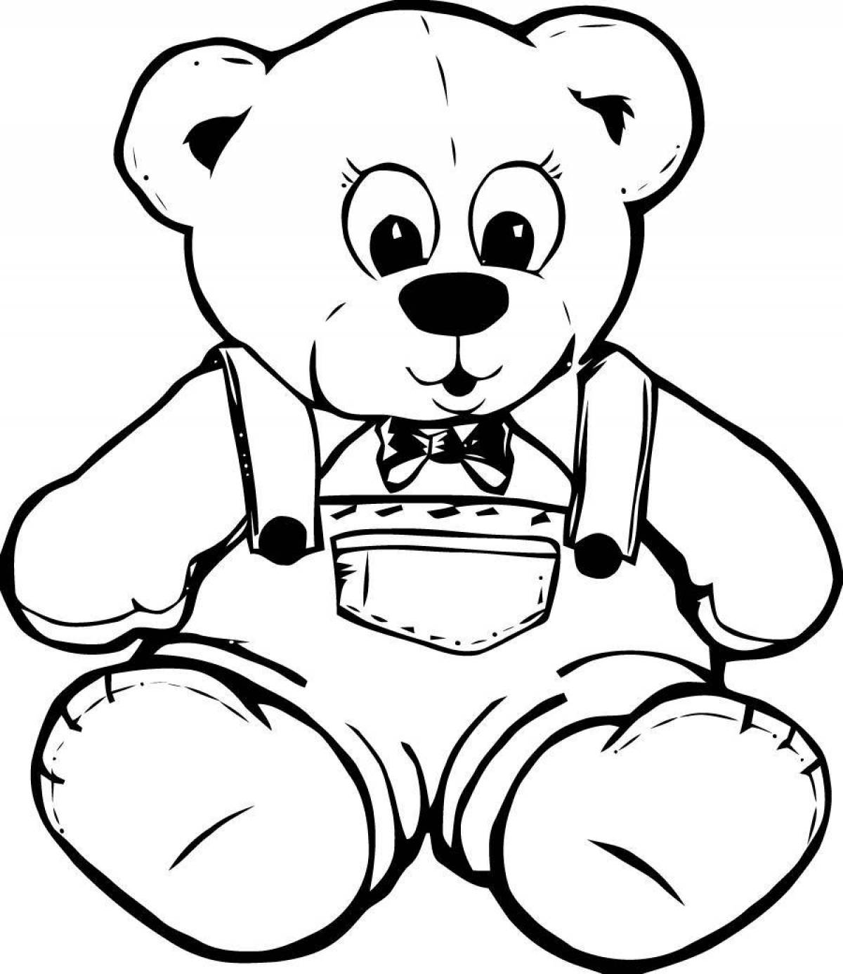 Coloring loving teddy bear