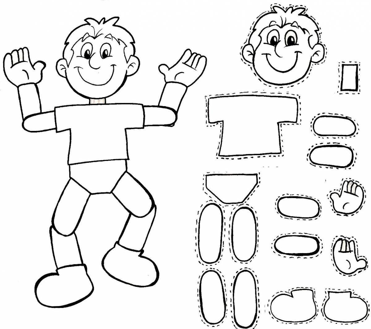Креативная раскраска частей тела для детей
