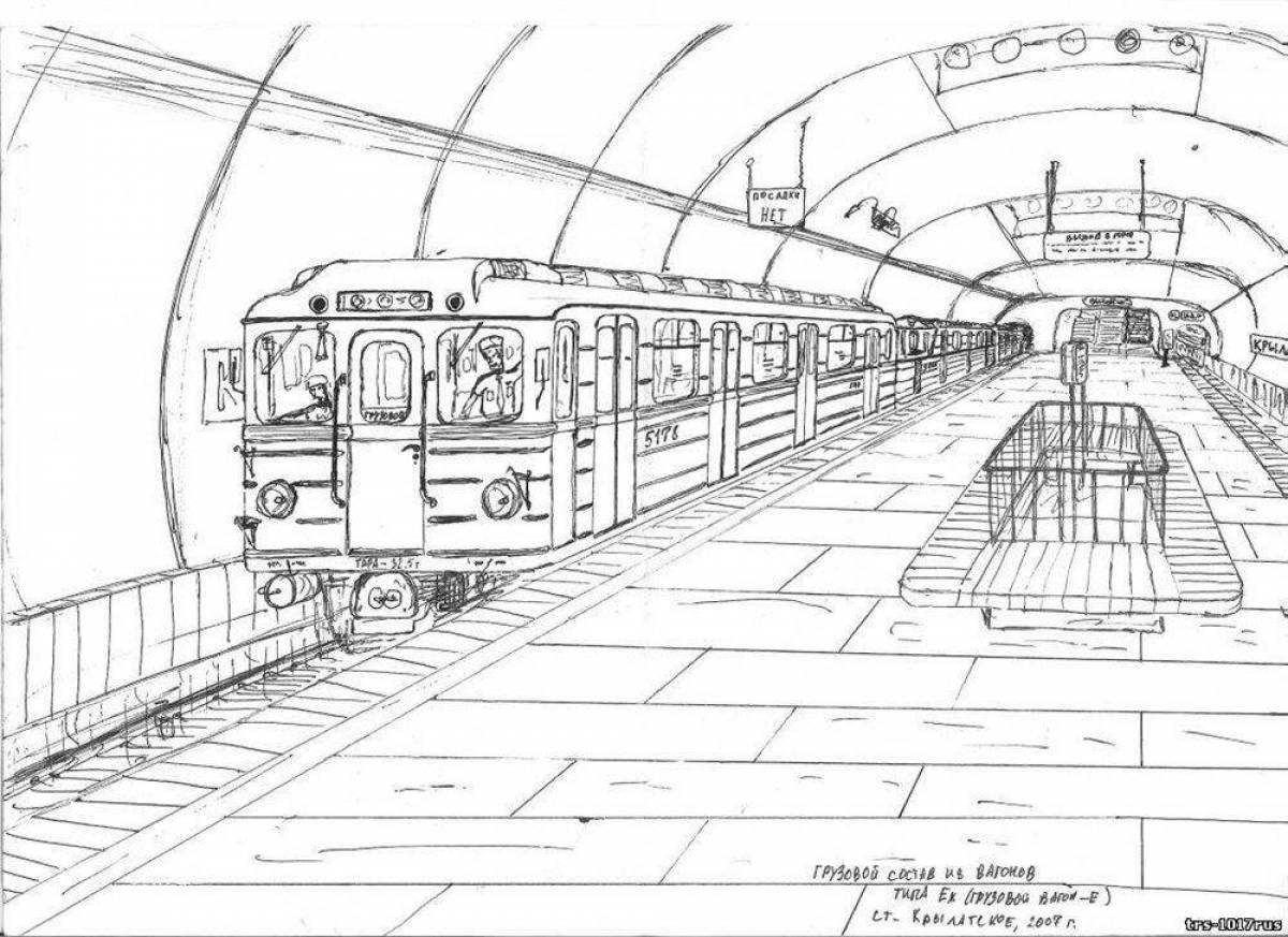 Crazy subway coloring book for kids