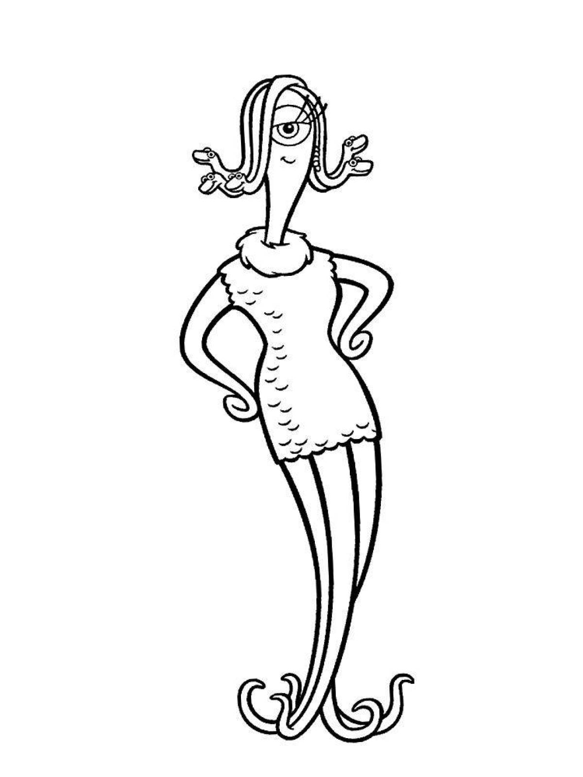 Amazing long-legged mom coloring book for kids