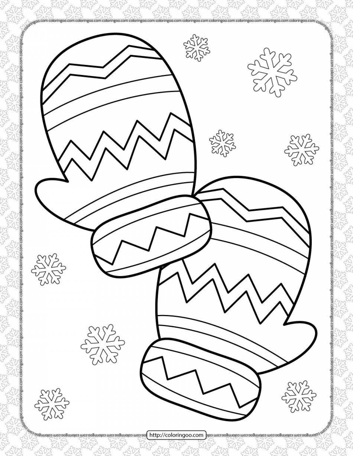 Sparkling mittens coloring book for children 3-4 years old