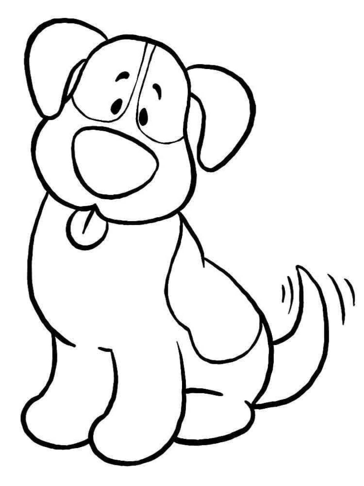 Loving dog coloring book for children 3-4 years old