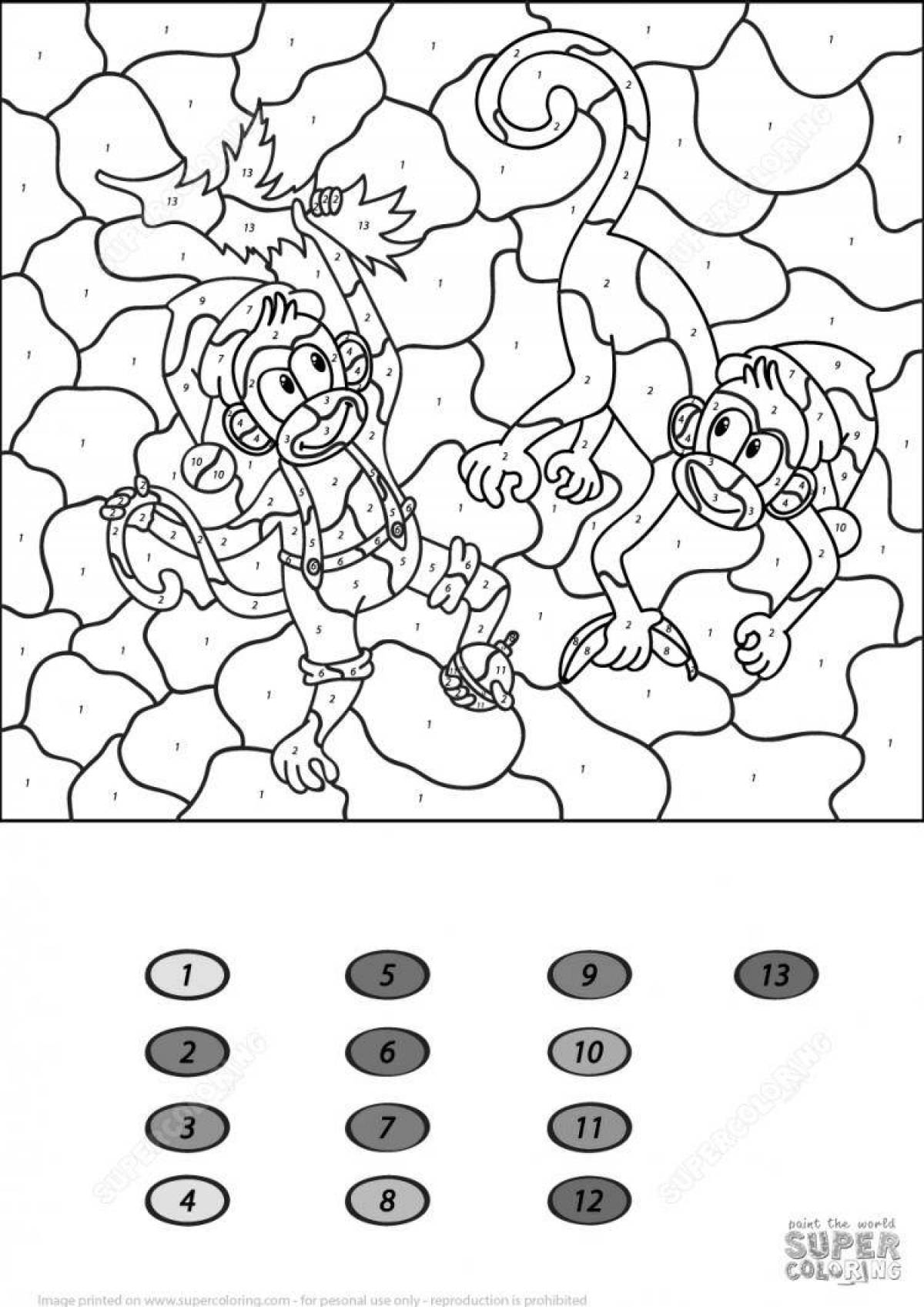 Bright phone games by numbers coloring book