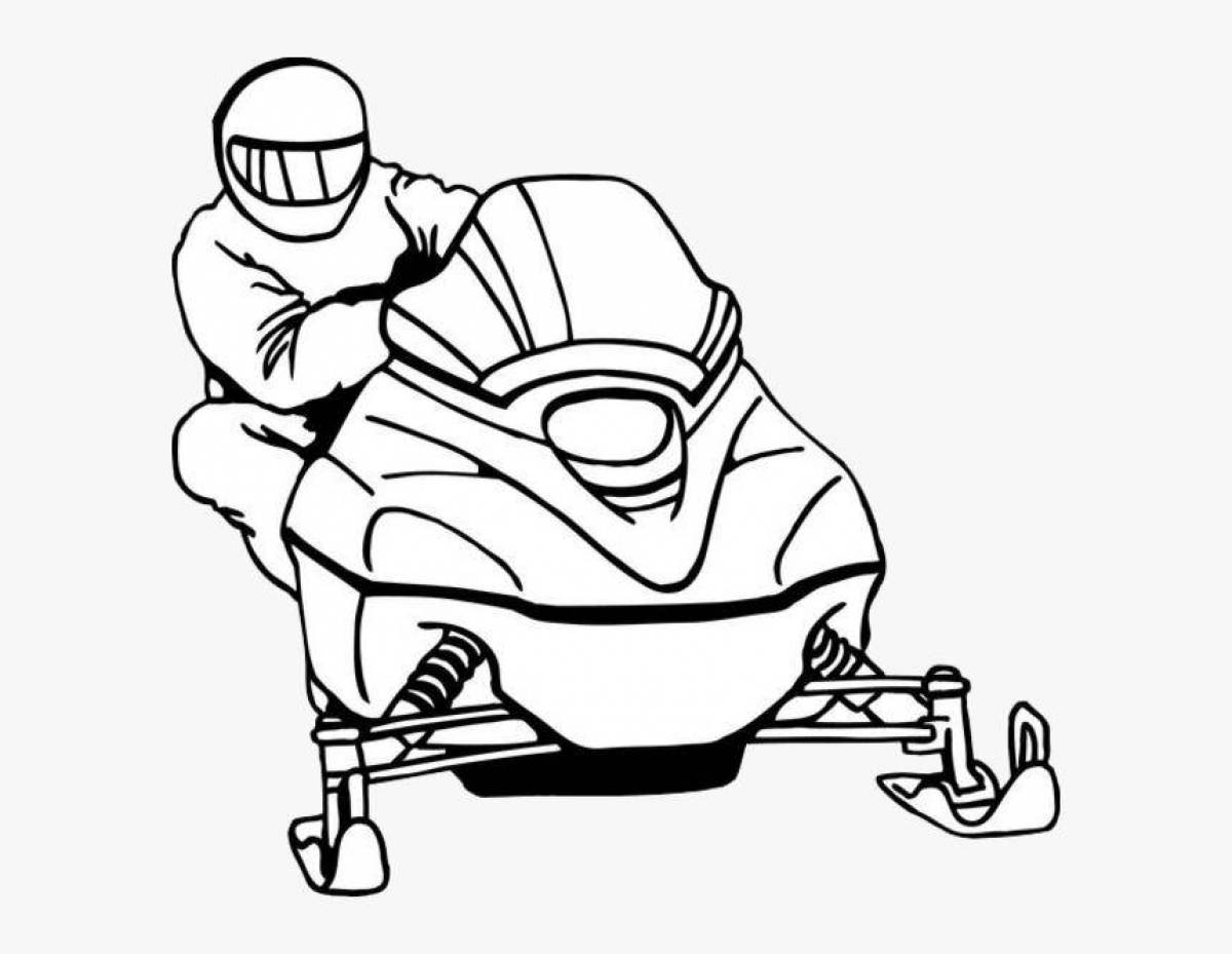 Fabulous snowmobile coloring page