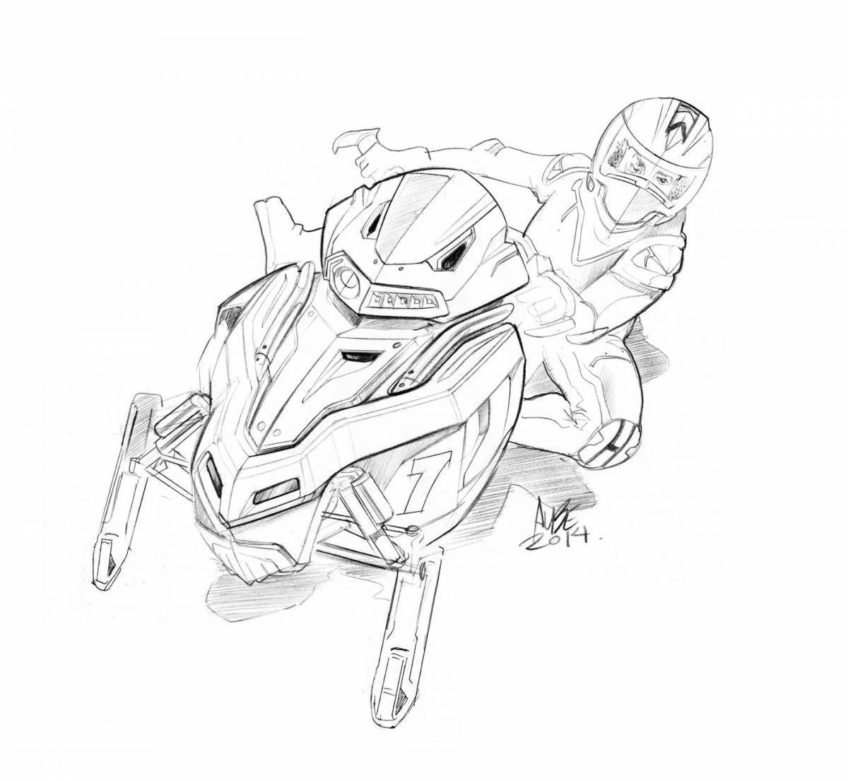 Flawless Snowmobile Coloring Page