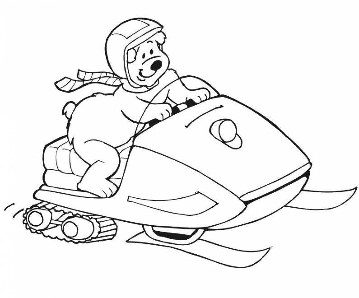Coloring page wonderful snowmobile