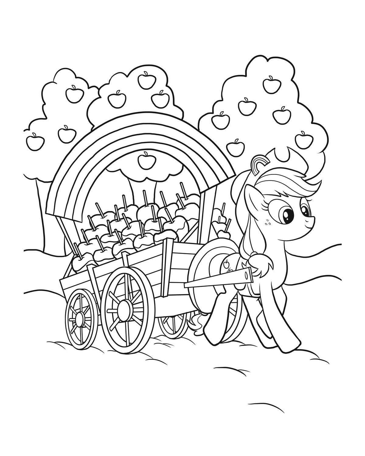 Applejack animated coloring book
