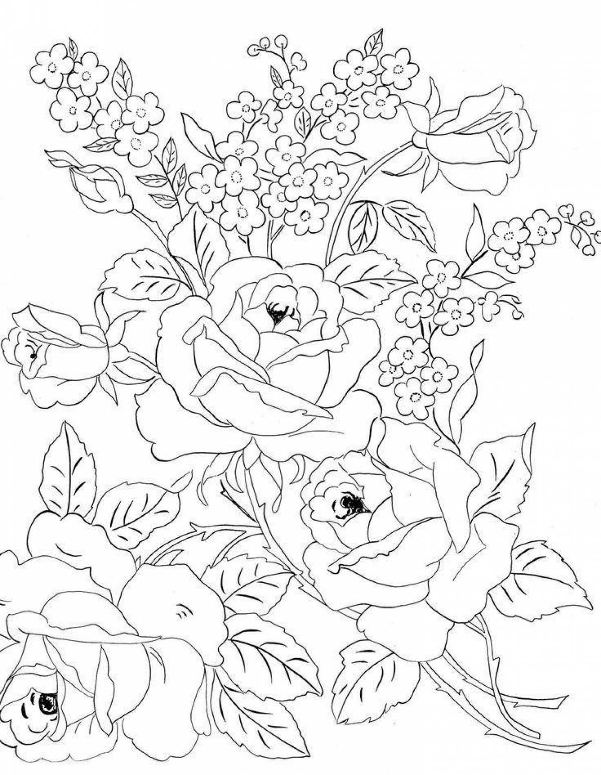 Dazzling coloring beautiful flowers