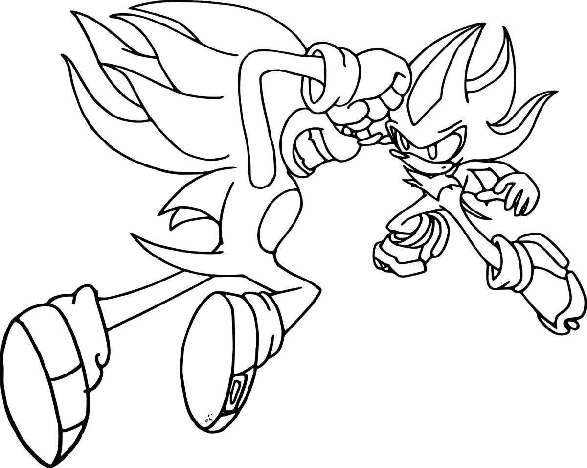 Golden sonic coloring page