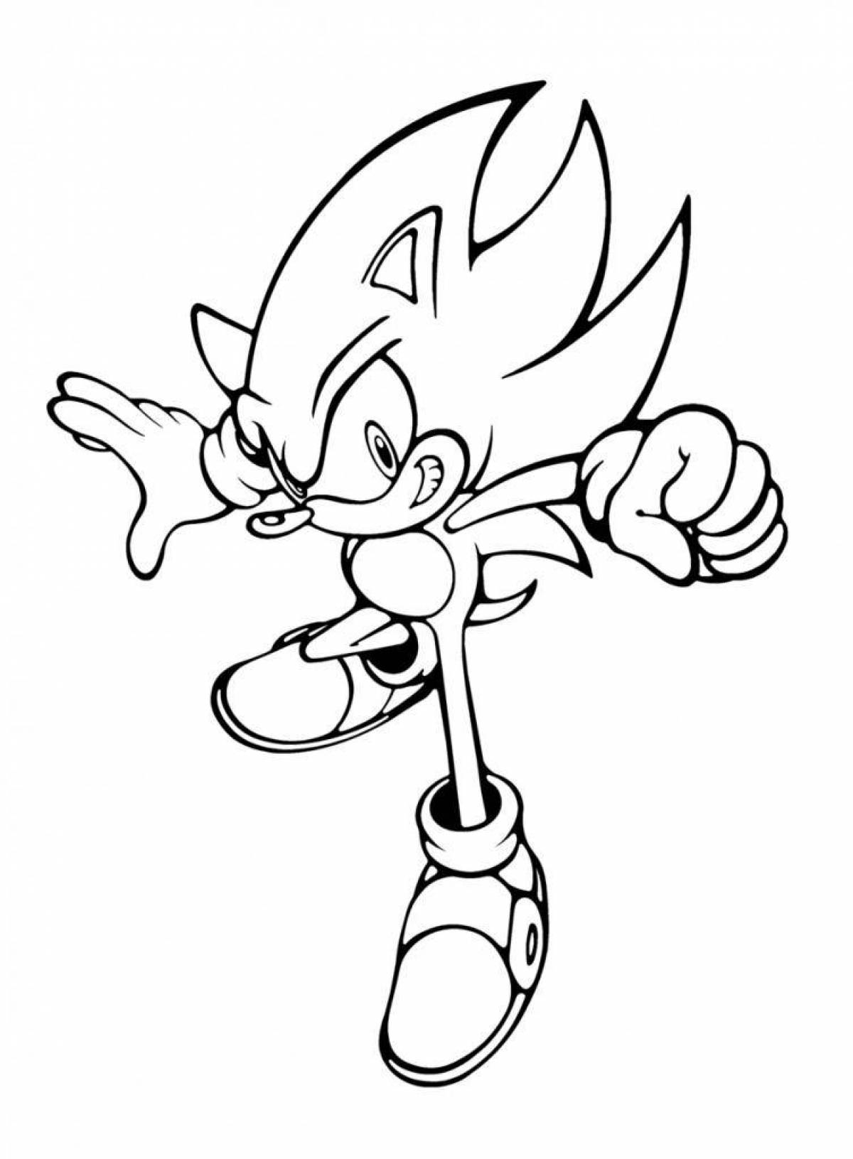 Royal golden sonic coloring page