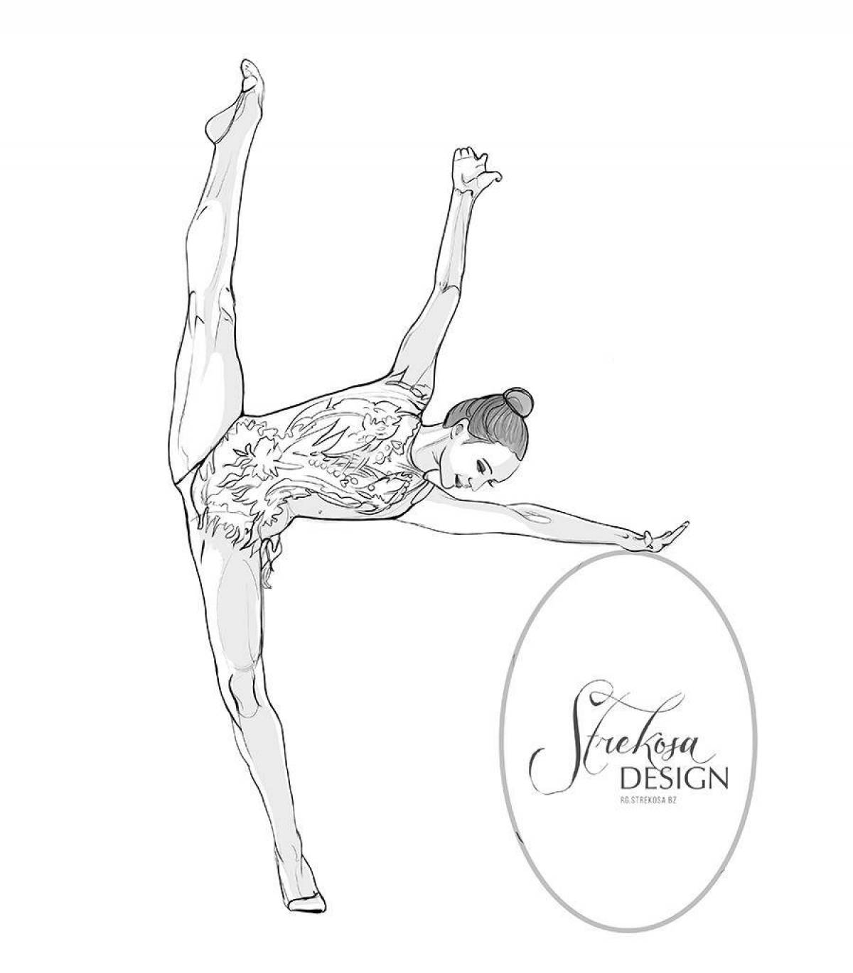 Раскраски гимнастка Дина Аверина