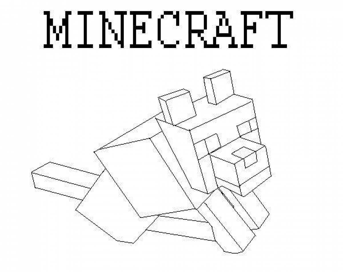 Exciting minecraft dog coloring page