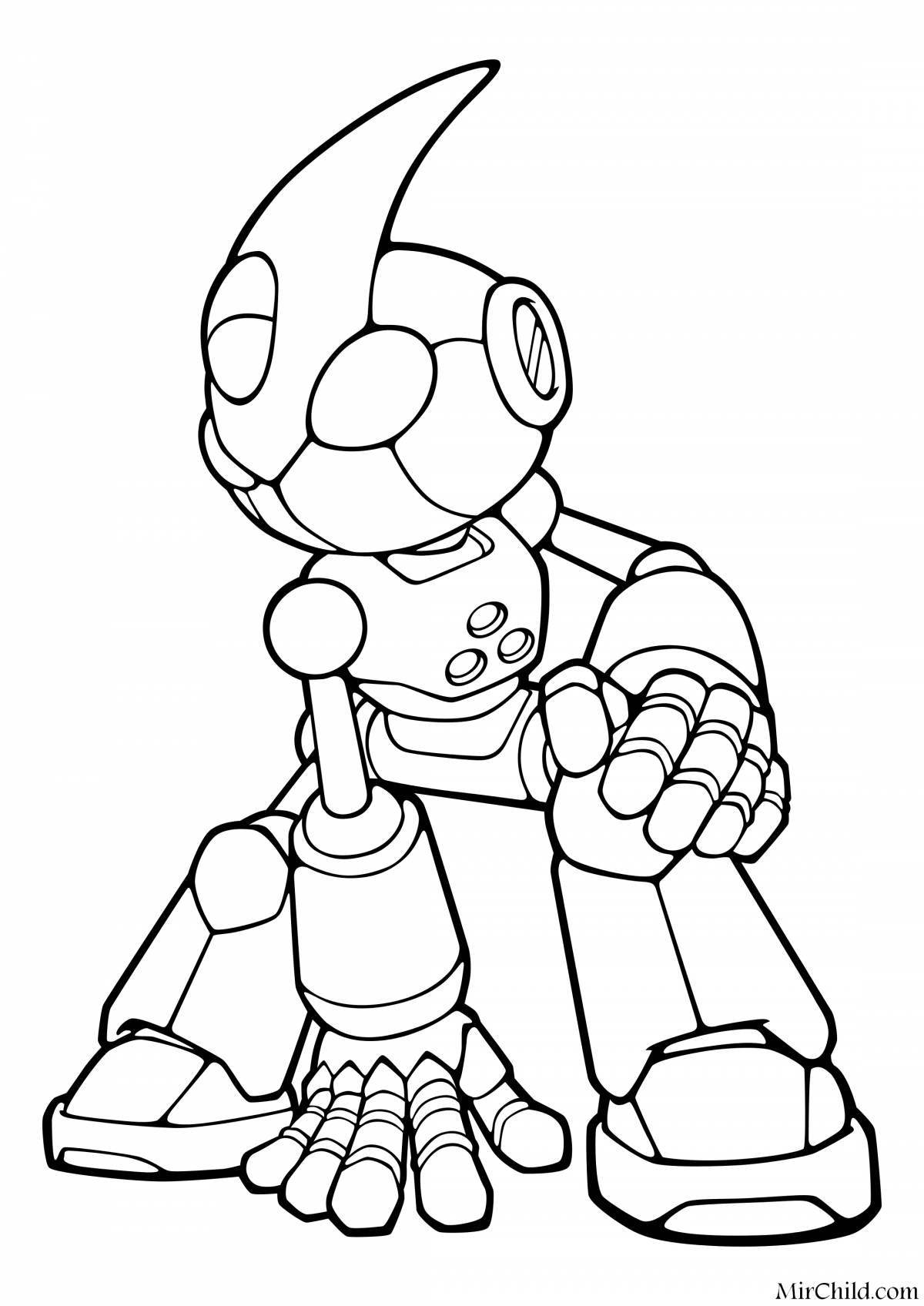Radiant coloring page sonic robot