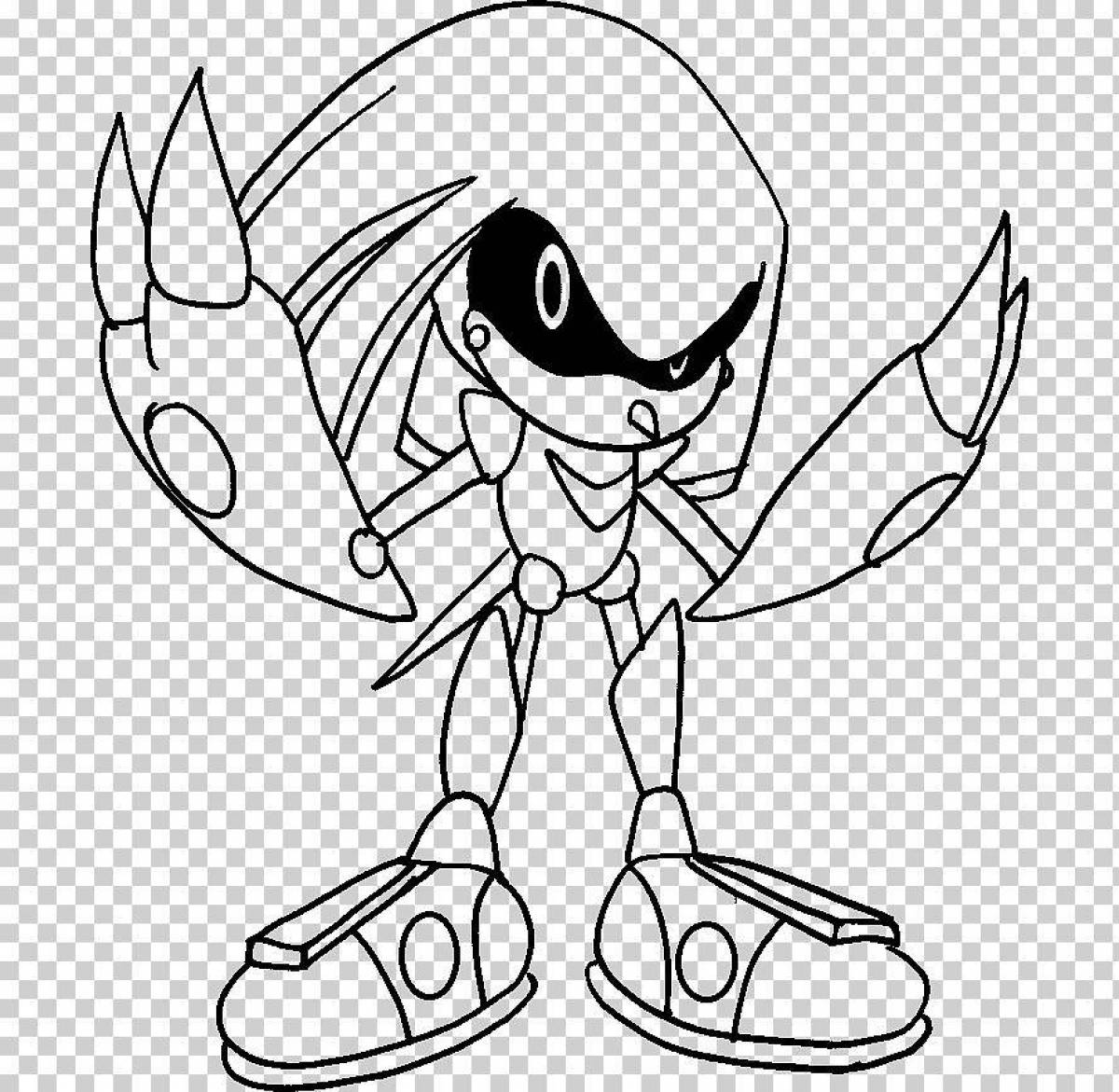 Sonic robot glowing coloring page