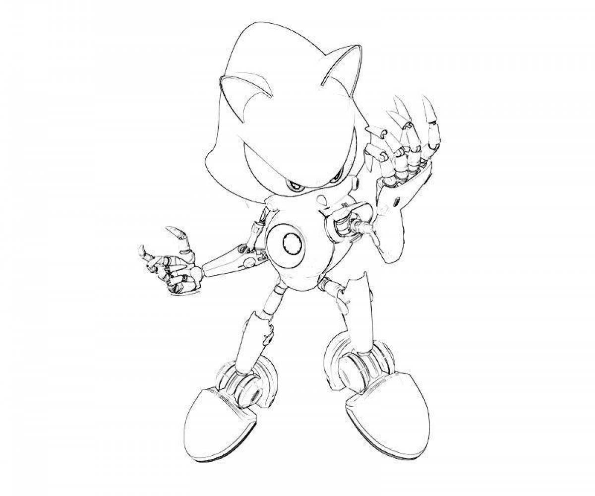 Sonic robot glitter coloring book