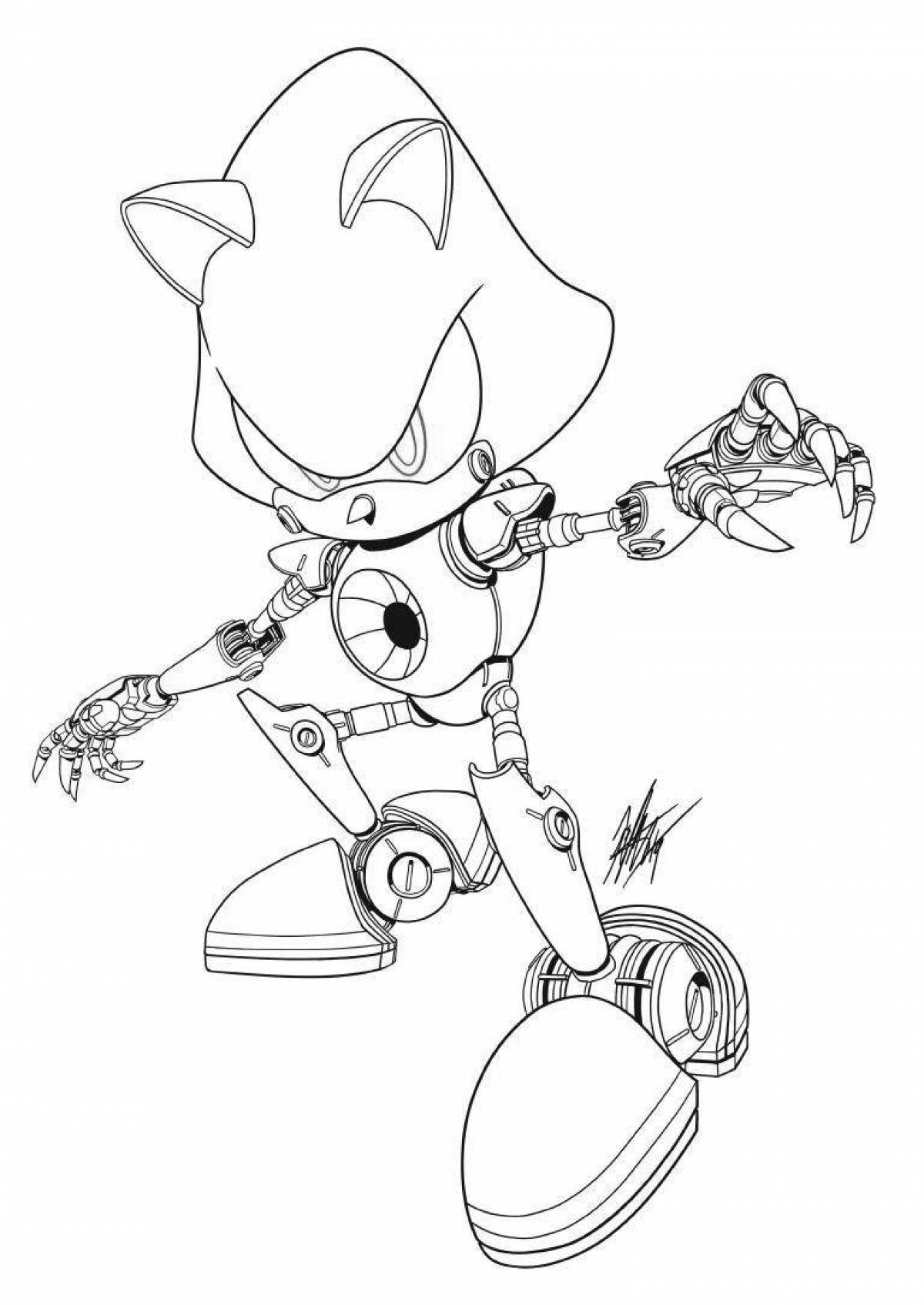 Intriguing sonic robot coloring book