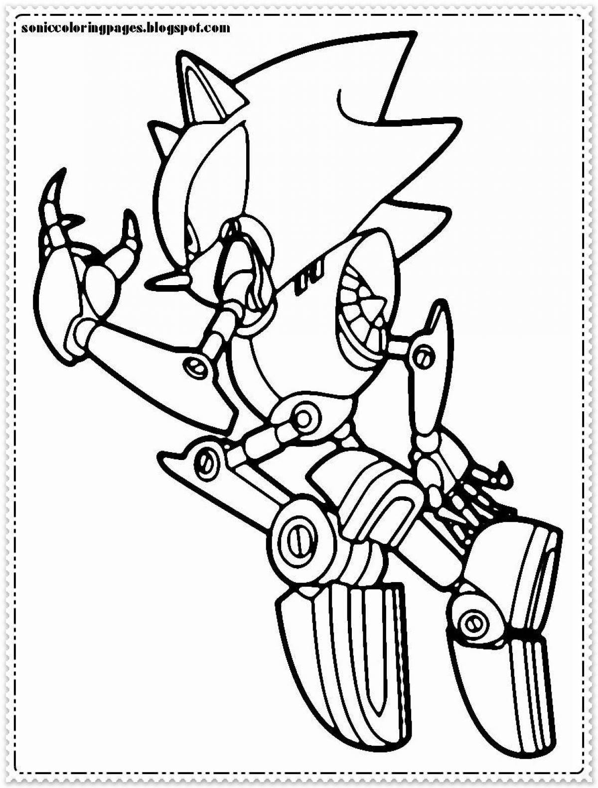 Sonic robot mysterious coloring page