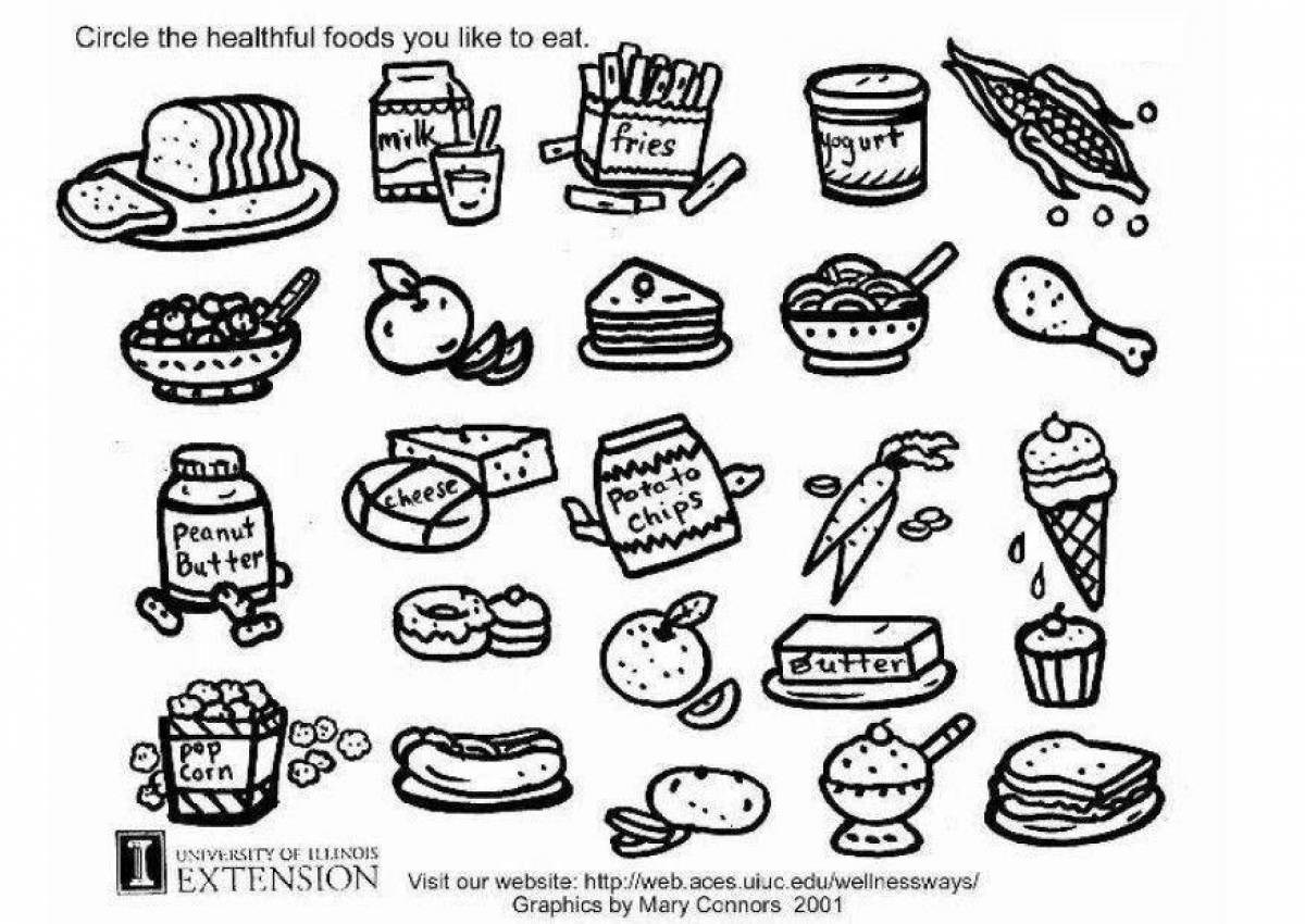 Sparse coloring page food
