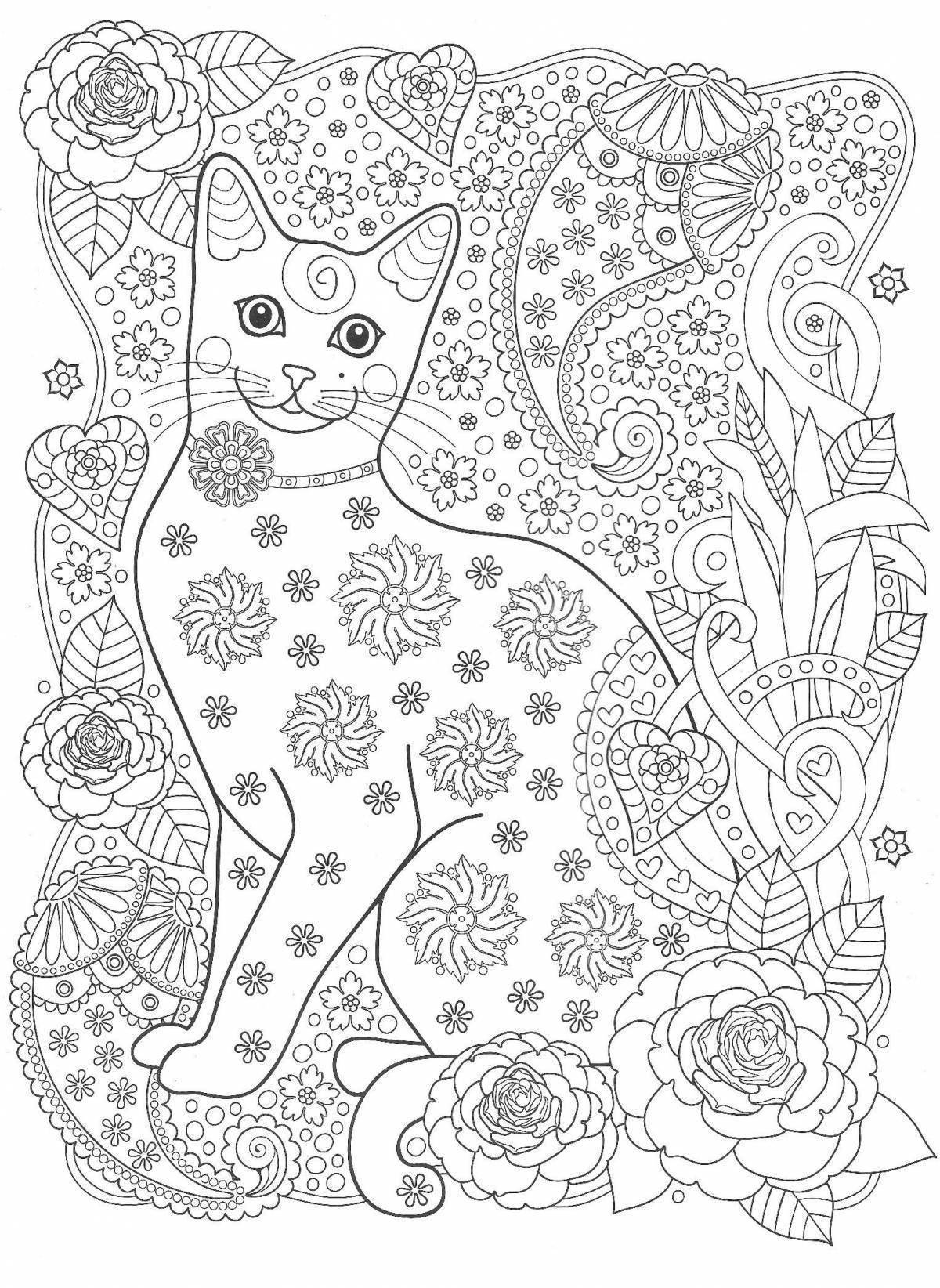 Radiant cat antistress coloring book