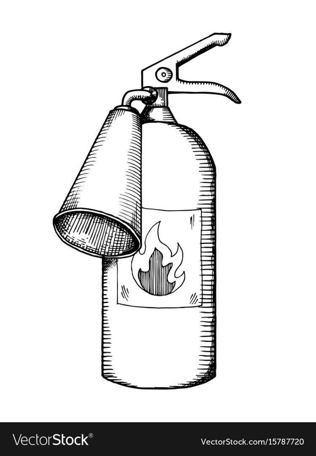 Картинка для раскрашивания огнетушитель