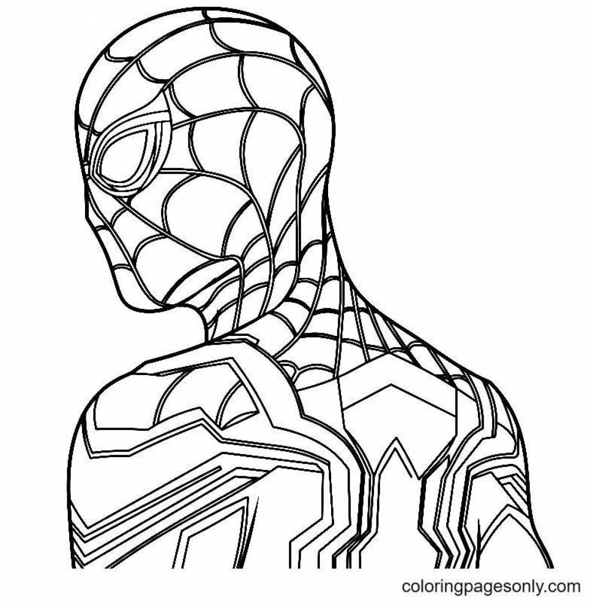 Раскраска человек паук том Холланд