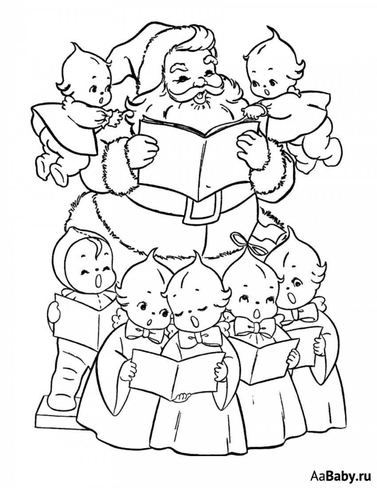 Blissful carol coloring pages for children
