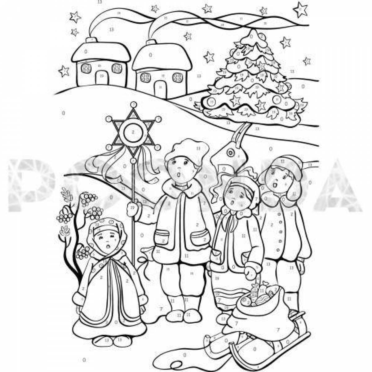 Exciting carol coloring pages for kids