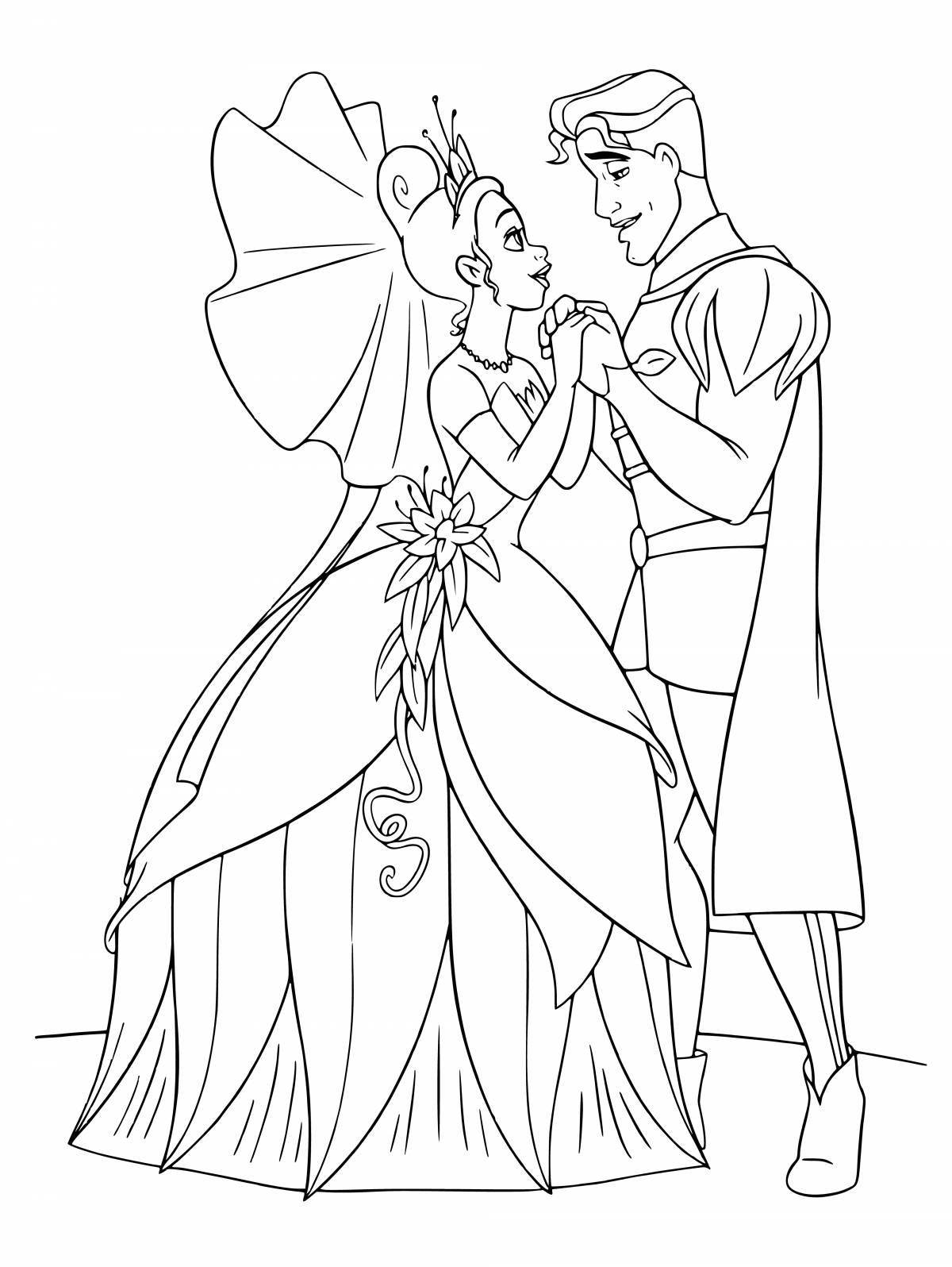 Coloring majestic prince and princess