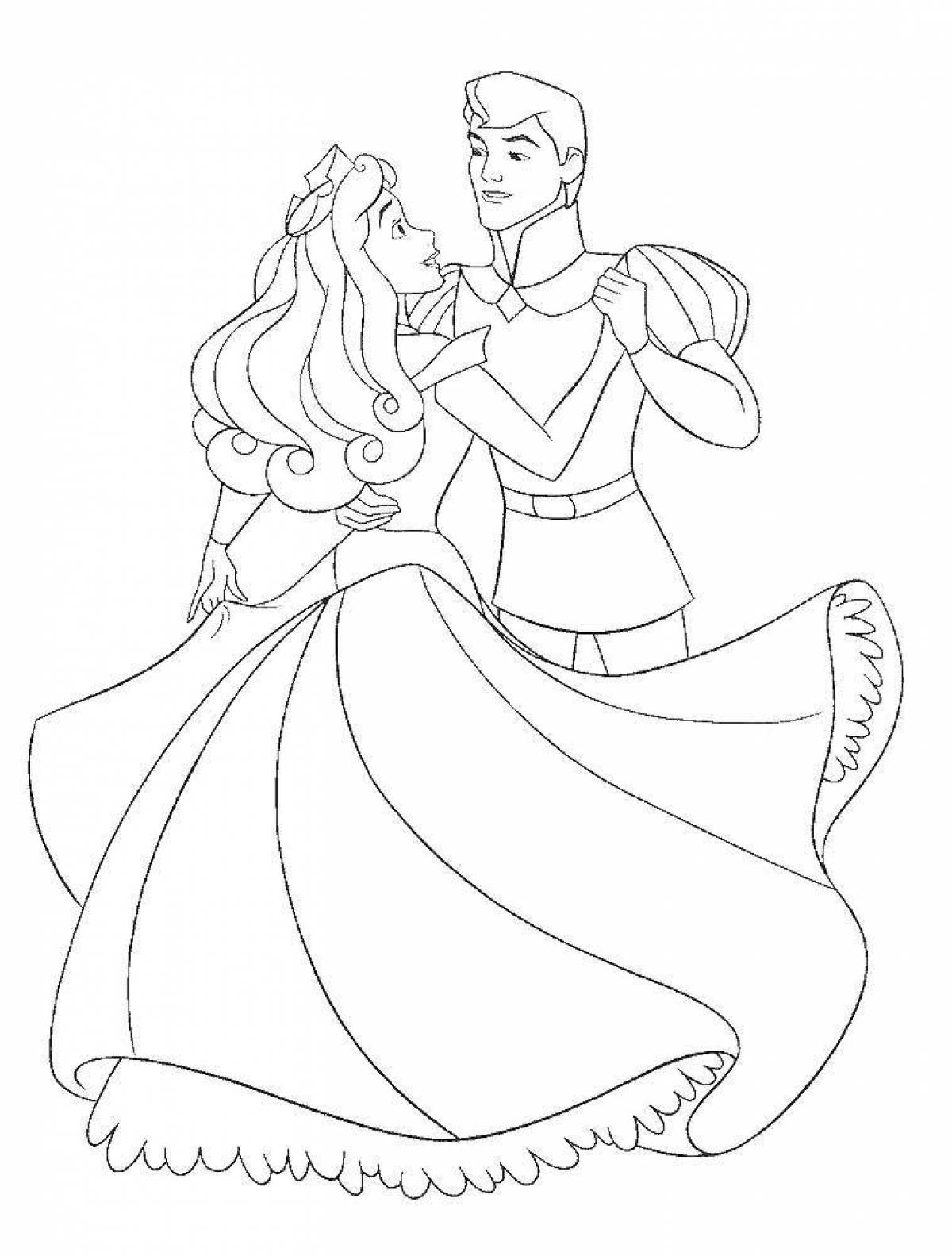 Exquisite prince and princess coloring pages