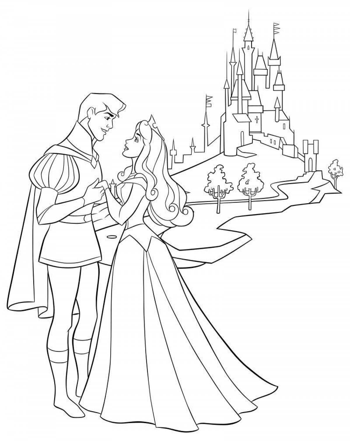 Amazing coloring pages of prince and princess